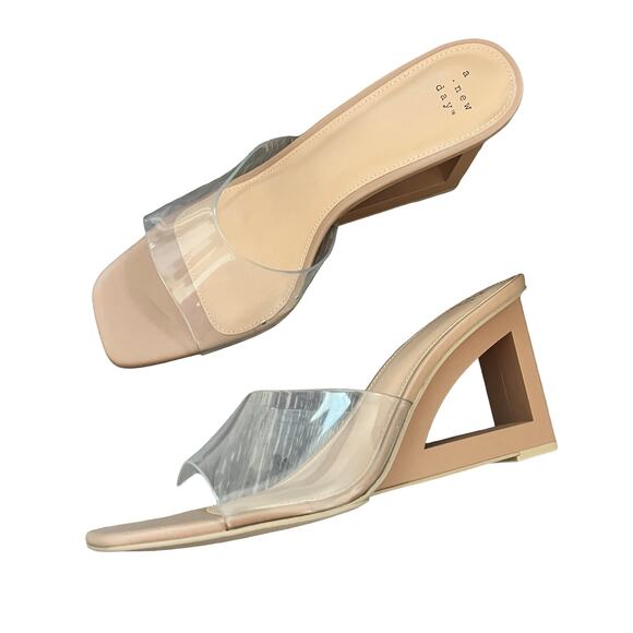 A NEW DAY Susana Wedge Heels Clear 11 - Picture 2 of 5